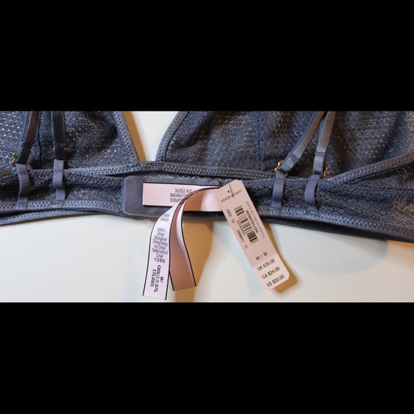 Victoria Secret Sheer Mesh Bralette Gray Bra M - Picture 3 of 3